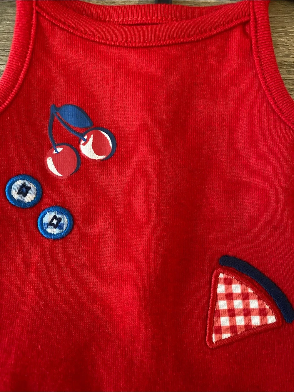Carter's Red Cherry Gingham Romper